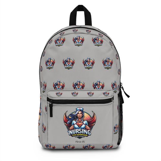 Personalized Nursing Superhero Backpack, Custom Nurse Gift Bag, RN Appreciation Present, Nursing Student Graduation, Hospital Work Gear