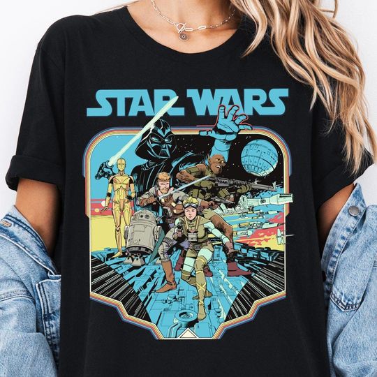 Discover Disney Star Wars 2025 Shirt, Disney Retro Star Wars T-Shirt, Disney Star Wars Fan Tee, Walt Disney Studios Tee, Disneyland Trip Tees