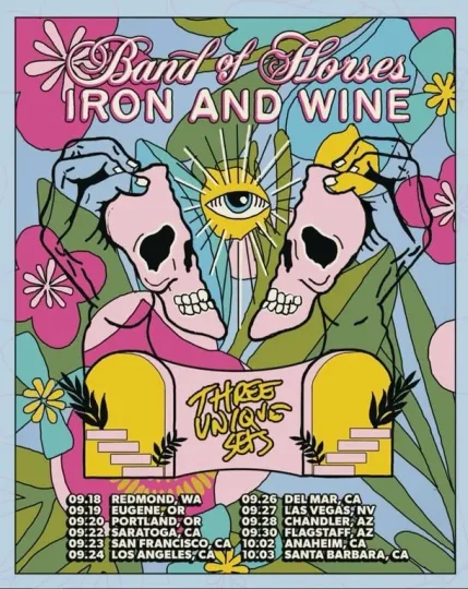 Discover Band of Horses and Iron & Wine Fall Tour 2025 Poster, gift for fans