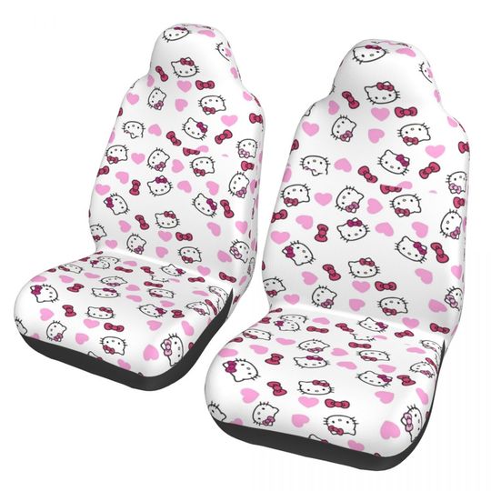 Hello Kitty Bows And Hearts Car Seat Covers