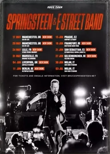 Bruce Springsteen & The E Street Band TOUR 2025 Poster