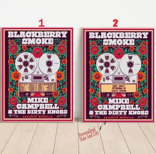 Custom Blackberry Smoke Summer Tour 2025 Poster