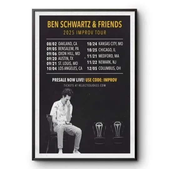 Ben Schwartz & Friends 2025 Improv Tour Poster