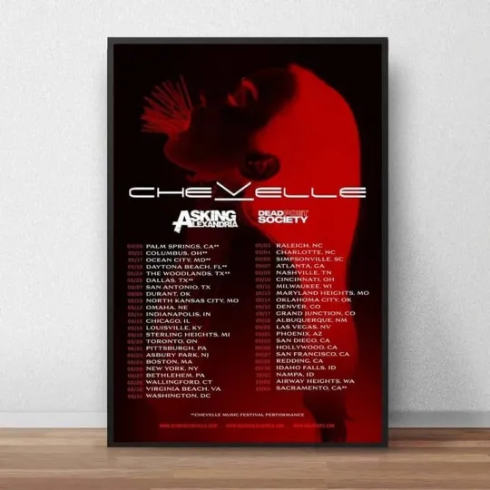 Chevelle Band Tour 2025 Dates List Start On April 20 In Palm Springs CA poster