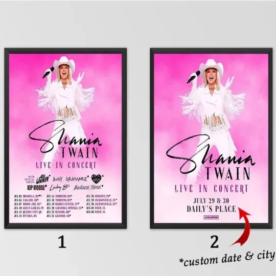 Custom Poster - Shania Twain 2025 Summer Tour Poster