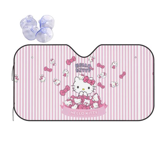 Pink Hello Kitty Cats Cartoon Car Sun Shades