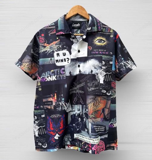 Arctic Monkeys Hawaiian Shirt, Indie Rock Inspired Summer Outfit for Concerts, Festivals, and Beach Vibes