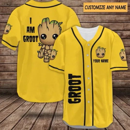 Groot Shirt, Groot Baseball Jersey Shirt mother Day Gift All Over Print Us Size