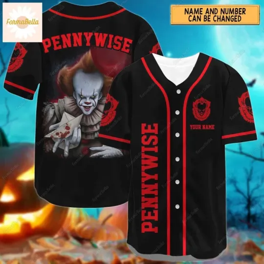 Halloween Pennywise 3D Baseball Jersey Shirt Mother Day Gift Best Price Us Size