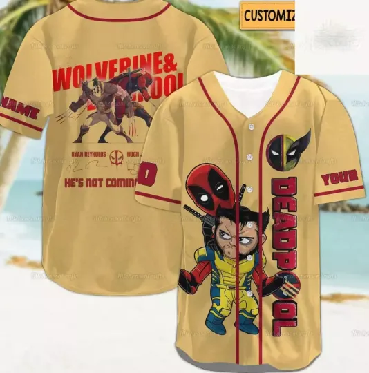 Custom Deadpool 3D BASEBALL JERSEY SHIRT MOTHER DAY GIFT ALL OVER PRINT US SIZE