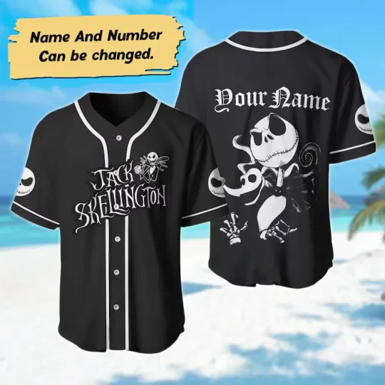 Personalized Jack Skellington 3D Baseball Jersey Shirt MOTHER DAY GIFT US SIZE