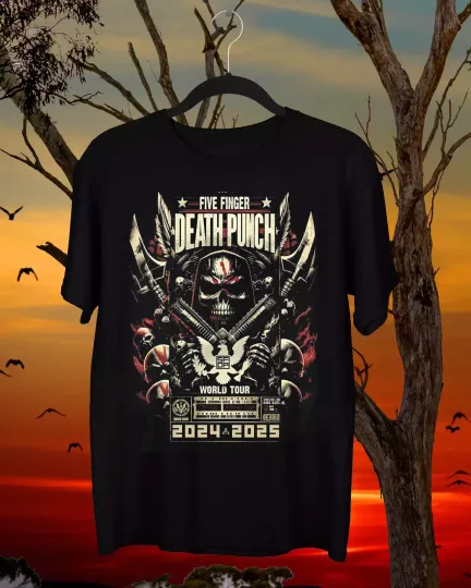 Five Finger Death Punch Band World Tour 2025 T Shirt