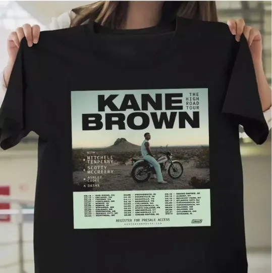 Kane Brown 2025 The High Road Tour Black T Shirt