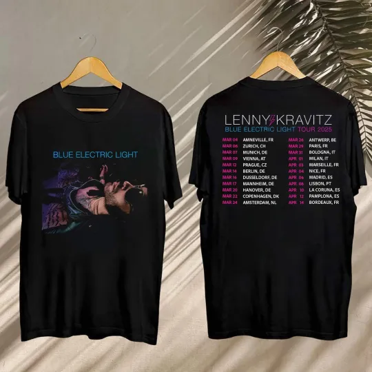 Lenny Kravitz Blue Electric Light Tour 2025 Tee  Lenny Kravitz Tshirt