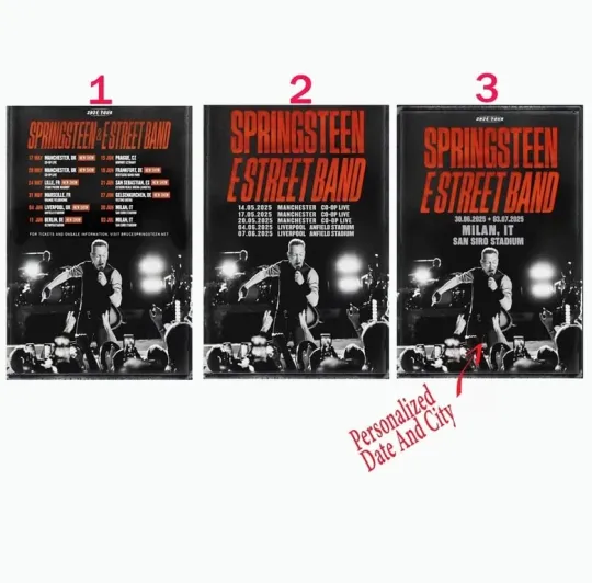 Custom BRUCE SPRINGSTEEN & E Street Band 2025 World Tour Poster