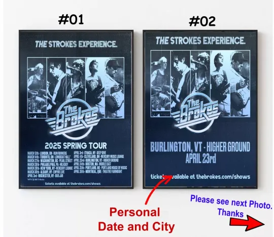 The Brokes 2025 Spring Tour Poster, Custom Date and City