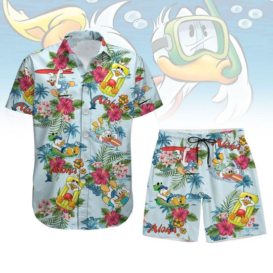 Donald Duck Hawaii Shirt, Disney Donald Button Up Shirt, Cartoon Movie Man Short, Disney Trip Shirt, Magic Kingdom Gift For Him