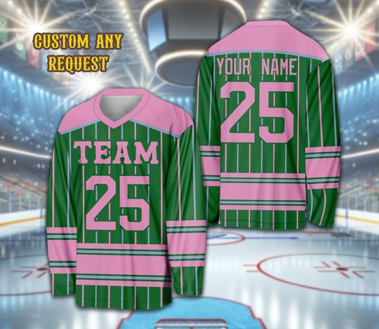 Personalized Name Sorority Ice Hockey Jersey, Custom Color Sorority Sisters Hockey Shirt, College Big Little Hockey Jersey For Hockey Lover
