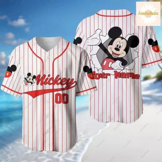 Discover Mickey Mouse 3D Baseball Jersey Shirt All over Print Mother day gift Best price