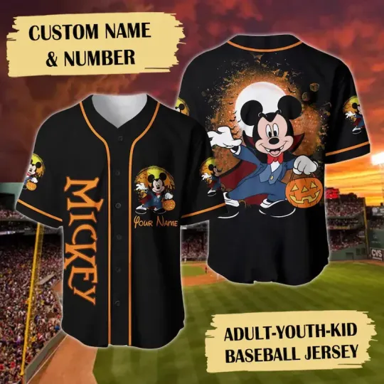 Personalized Vampire Mickey 3D Baseball Jersey Shirt MOTHER DAY GIFT BEST PRICE