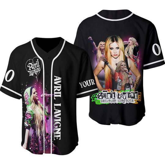 Avril Lavigne Greatest Hits Tour Custom Adult Baseball Jersey
