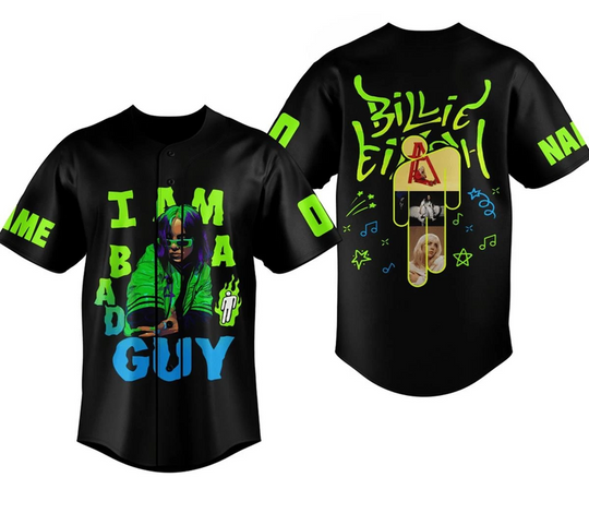 Billie Eilish I Am A Bad Guy Personalized Baseball Jersey