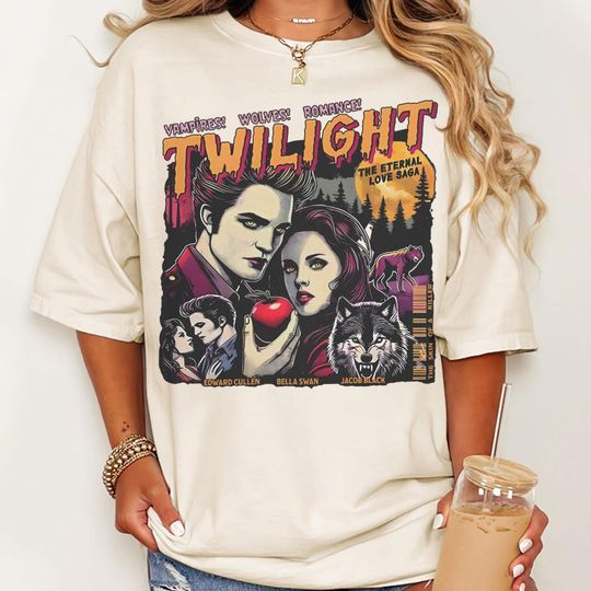 Retro Vintage Twilight Shirt - Edward Cullen & Bella Swan T-Shirt for Twilight Fans
