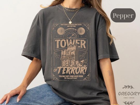 Vintage Disney Tower of Terror  T-Shirt, Twilight Zone Spooky Disney Tee, Hollywood Studios Ride Shirt