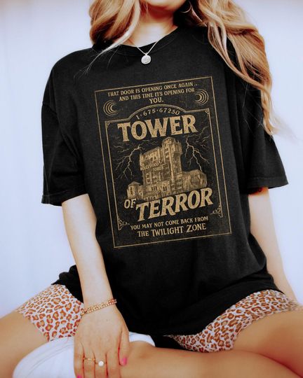 Disney Tower of Terror Vintage T-Shirt, Hollywood Hotel Tee, Twilight Zone Graphic Tee, Spooky Disney Shirt