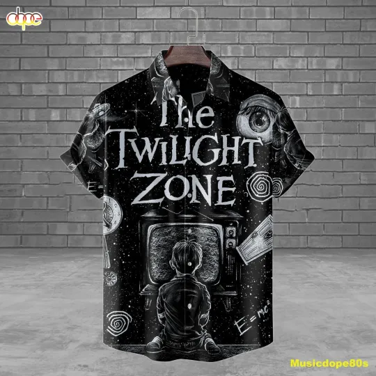 Twilight Zone Boy Watching TV Halloween All Over Print 3D Hawaiian Shirt