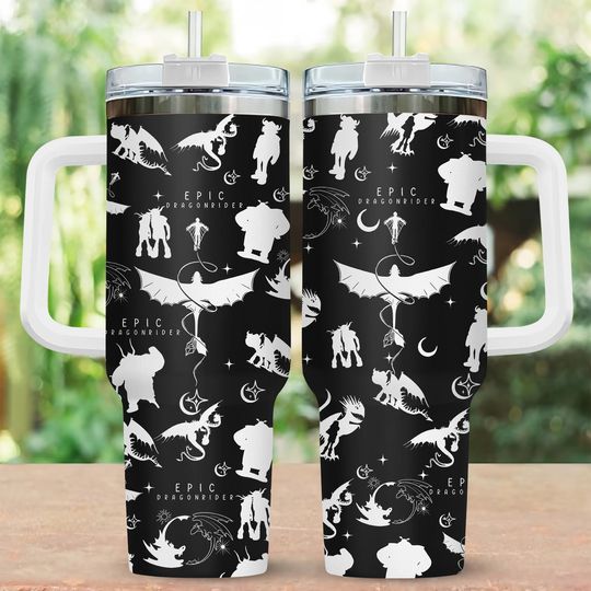 Discover How To Train Your Dragon 40oz Tumbler, Toothless Dragon Steel Tumbler, Epic Dragon Rider Drinkware Tumbler, Night Fury Tumbler Cup