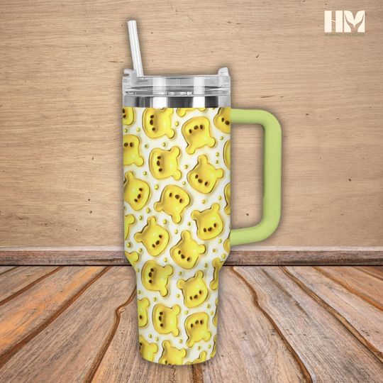 Winnie The Pooh 40oz Tumbler, Cute Pooh Cookie Tumbler Cup, Disney Stainless Tumbler, Magic Kingdom Cup, Disney Fan Gift, Pooh Bear Cup