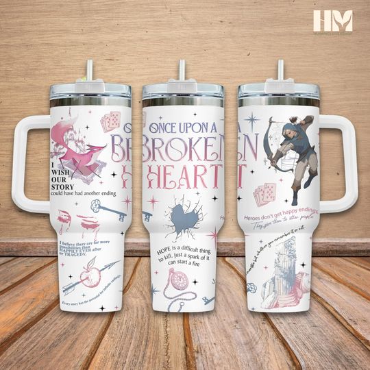 Discover The Archer And The Fox 40oz Tumbler, Fantasy Books Merch, Evangeline And Jacks Tumbler, Once Upon A Broken Heart Quotes Tumbler