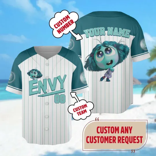 Custom Envy Inside Out Baseball Jersey Inside Out Baseball Jersey