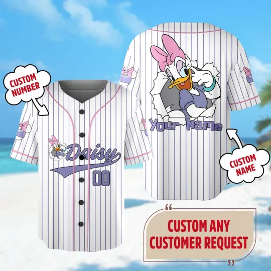 Personalized Daisy Duck Baseball Jersey Daisy Duck Jersey