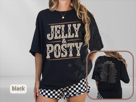 Jelly Roll Posty Shirt, Comfort Colors Tee, Jelly Posty Tour Date Shirt, Post Merch, Jelly Roll Concert, Big Ass World Tour 2025, Oversized