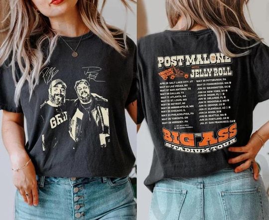 Discover Post Malone Jelly Roll Shirt, Concert T-Shirt, Western Graphic Tee, Country Music Outfit