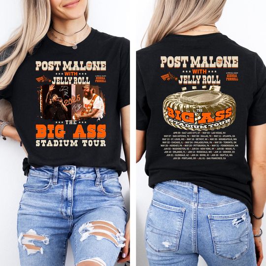 Jelly Roll Concert T-Shirt, Double Sided Comfort Tee, Western Graphic Tee, Country Music Tour Shirt