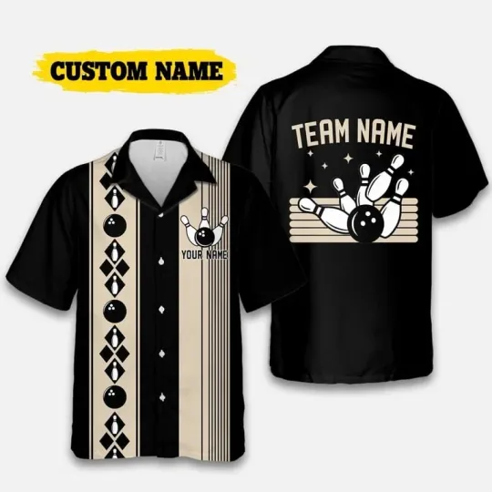 Discover Vintage Personalized Name Bowling Shirt - Custom Name Hawaiian Shirt
