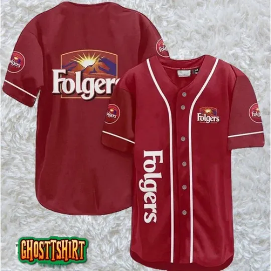 Maroon Folgers Coffee Baseball Jerseys