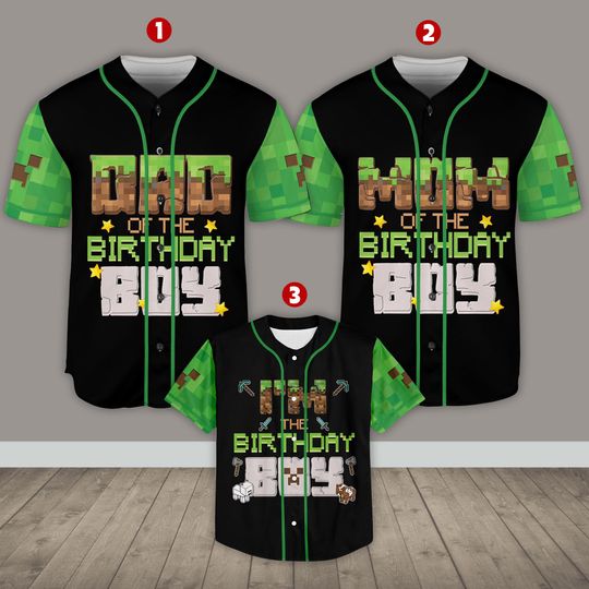 Customized Creeper Birthday Family Jersey, MineCraft Family Birthday Jersey, MineCraft Birthday Tee, Family Matching Outfits, MineCraft