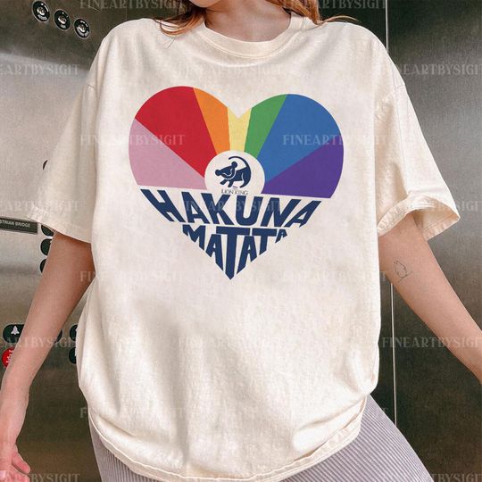 Hakuna Matata Rainbow Heart, Disney Lion King T-shirt, Disney Rainbow Comfort Colors Shirt