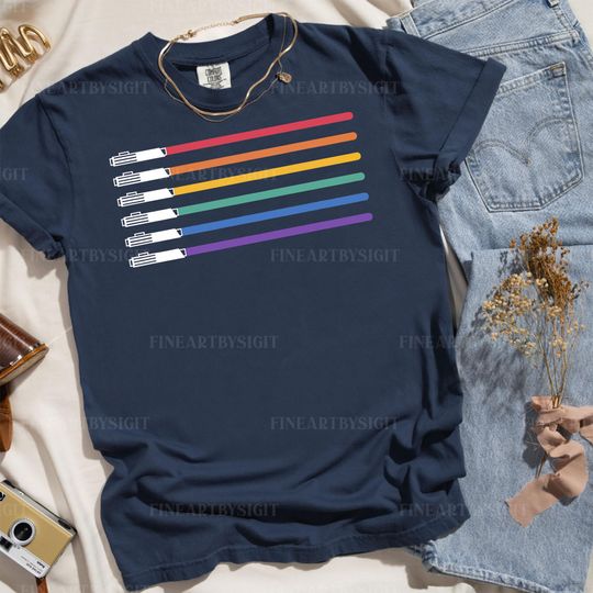 Lightsabers Rainbow Flag Shirt, Star Wars Pride Comfort Colors Shirt