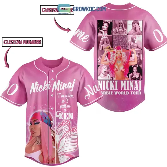 Nicki Minaj Barbie World Tour Personalized Baseball Jersey