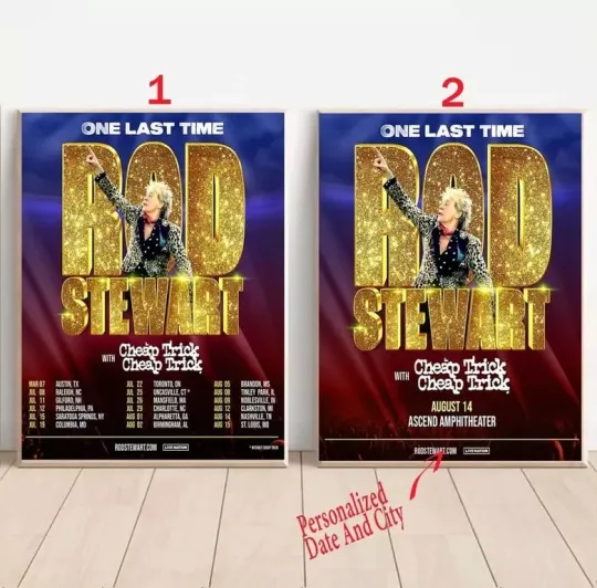 Custom Rod Stewart - One Last Time Tour 2025 Poster
