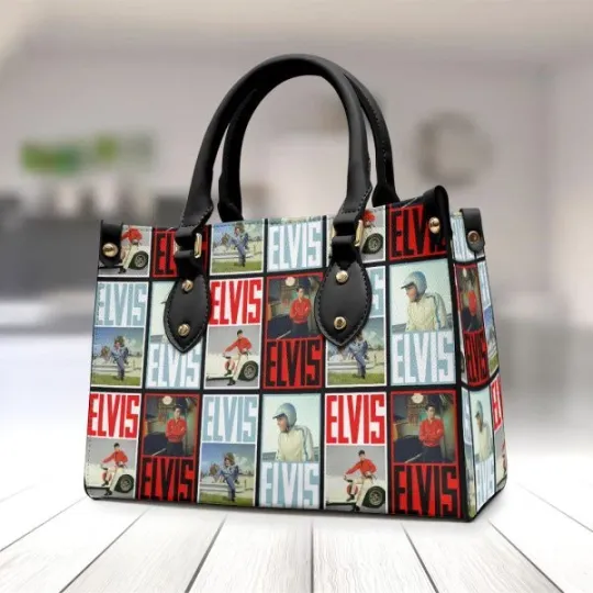 Discover Elvis Presley Leather HandBag, Music Leather Handbag, gift for Fans