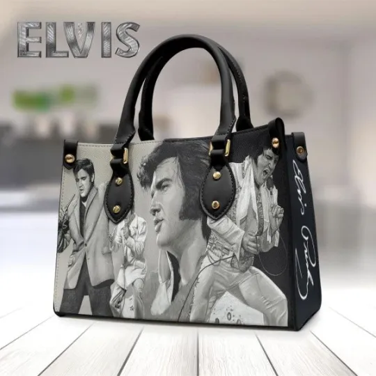 Discover Elvis Presley Leather HandBag, Music Leather Handbag, gift for Fans