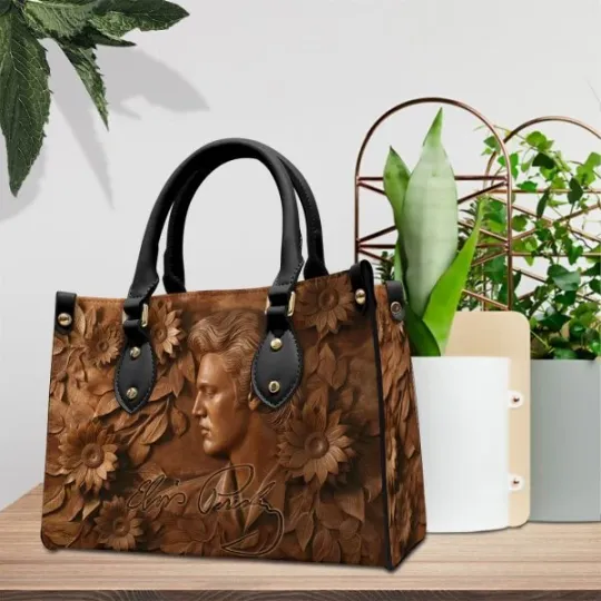 Discover Elvis Presley Leather HandBag, Music Leather Handbag, gift for Fans
