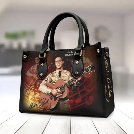 Discover Elvis Presley Leather HandBag, Music Leather Handbag, gift for Fans