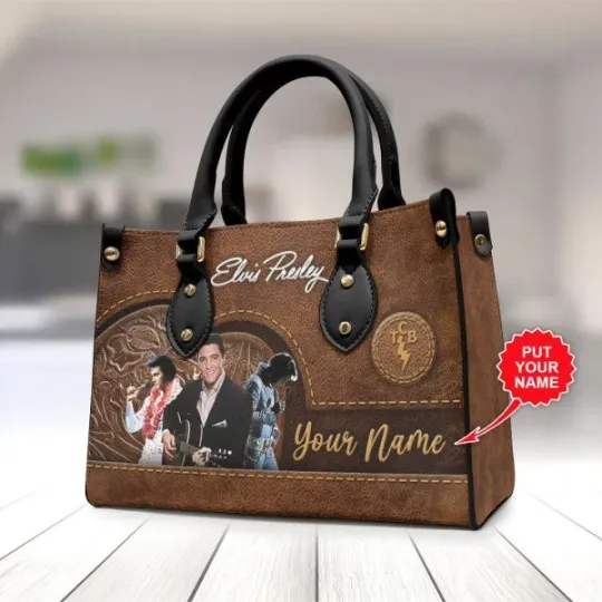 Discover Personalized Elvis Presley Leather HandBag, Music Leather Handbag, gift for Fans